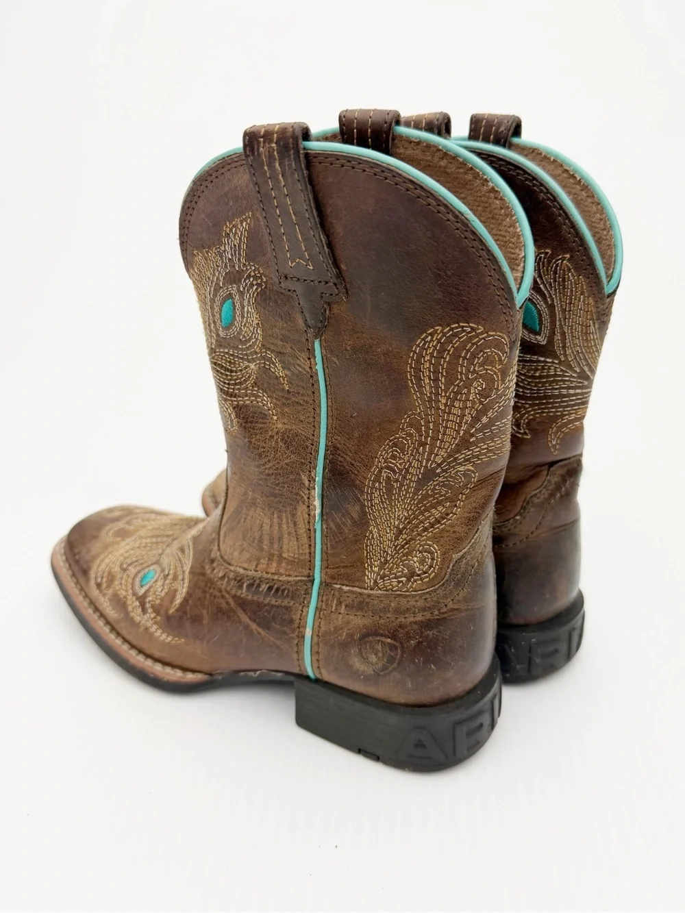 Ariat Bright Eyes II Brown Leather Western Cowboy Boots Youth Shoes